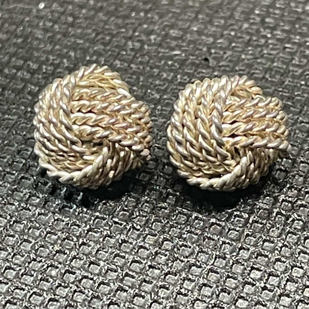 Vintage Twisted Rope Knot Earrings Pierced